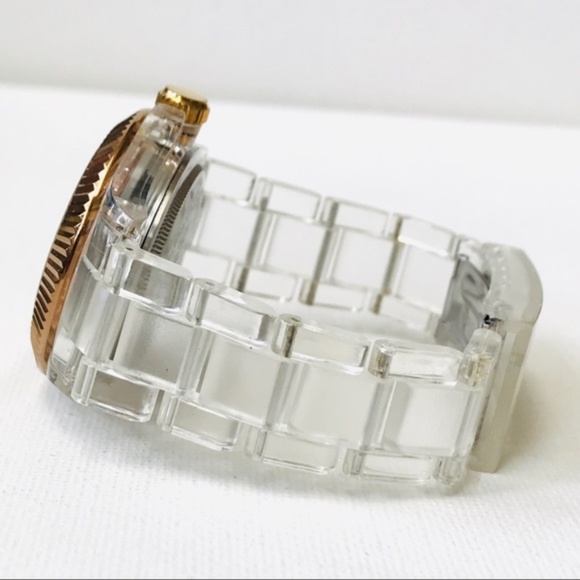 Drops Milano Rose Gold Plastic Acrylic Band Watch Stainless Steel Womens - Picture 5 of 9